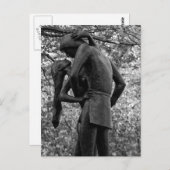 Central Park Autumn: Romeo & Juliet Statue 01 B&W Briefkaart (Voorkant / Achterkant)