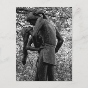 Central Park Autumn: Romeo & Juliet Statue 01 B&W Briefkaart
