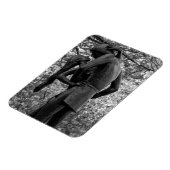 Central Park Autumn: Romeo & Juliet Statue 01 B&W Magneet (Linkerzijde)