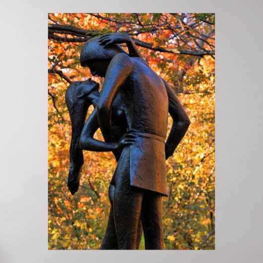 Central Park Autumn: Romeo & Juliet Statue 01 Poster (Voorkant)