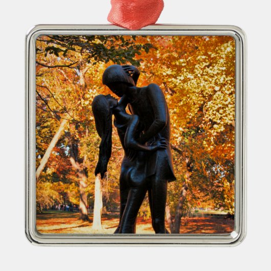 Central Park Autumn: Romeo & Juliet Statue 02 Metalen Ornament (Voorkant)