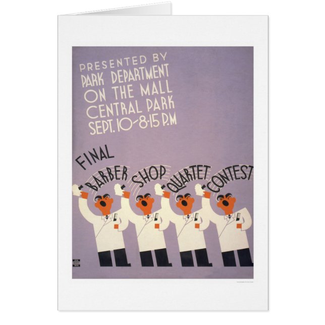 Central Park Barber Shop 1937 WPA (Voorkant)