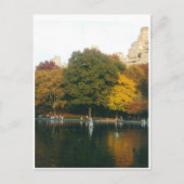 Central Park Boat Pond in het najaar Briefkaart (Voorkant)