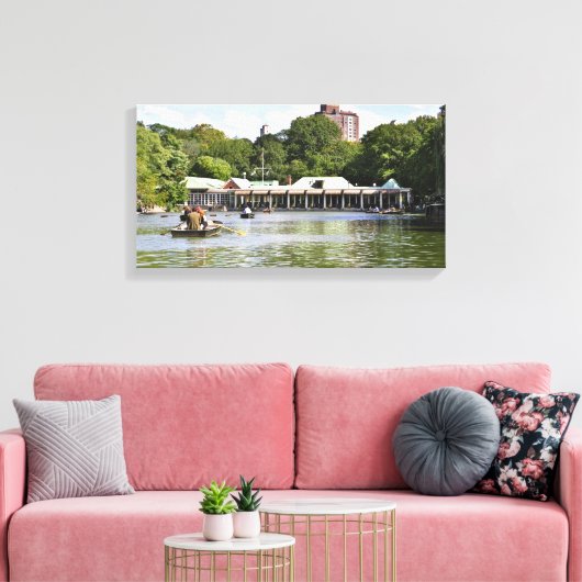 Central Park Boathouse Canvas Afdruk (Insitu (Woonkamer))