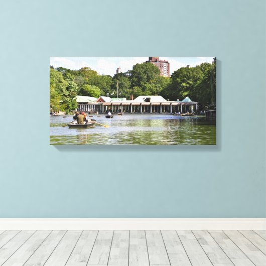 Central Park Boathouse Canvas Afdruk (Insitu (Houten vloer))