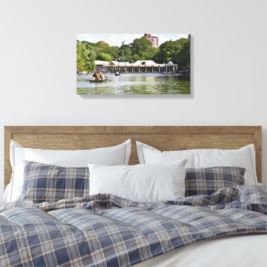 Central Park Boathouse Canvas Afdruk (Insitu (Slaapkamer))