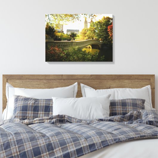 Central Park - Boogbrug - Herfst Canvas Afdruk (Insitu (Slaapkamer))