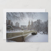 Central Park Bow Bridge - New York Winter Wedding Kaart (Voorkant)