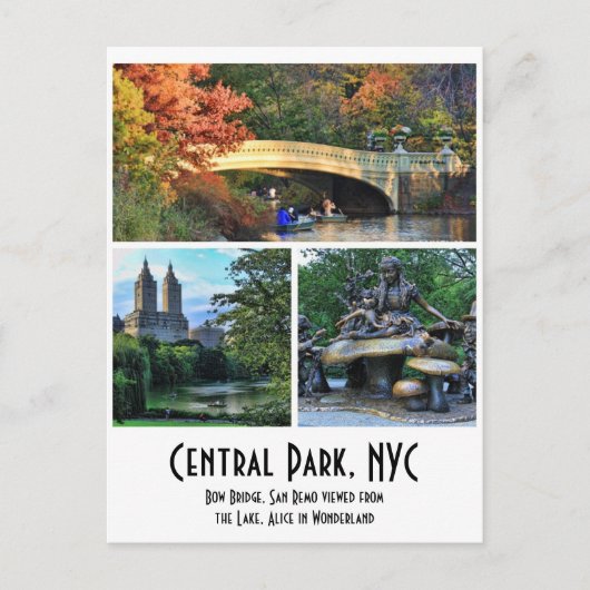 Central Park: Bow Bridge, San Remo, Alice in... Briefkaart (Voorkant)