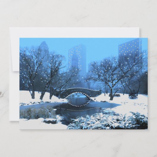 Central Park Bridge in Twilight Snow Kaart (Voorkant)