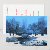 Central Park Bridge in Twilight Snow Kaart (Voorkant / Achterkant)