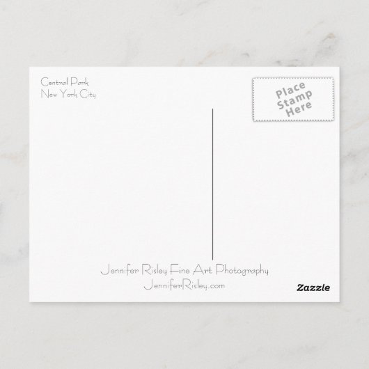 Central Park Briefkaart (Achterkant)