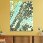 Central Park & Bronx NY Map (1947) Canvas Afdruk (Insitu (Woonkamer))
