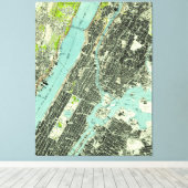  Central Park & Bronx NY Map (1947) Canvas Afdruk (Insitu (Houten vloer))