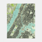  Central Park & Bronx NY Map (1947) Fleece Deken (Voorkant)