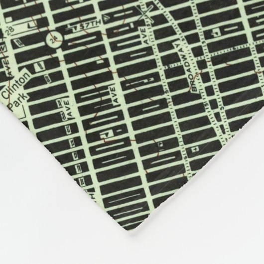  Central Park & Bronx NY Map (1947) Fleece Deken (Hoek)