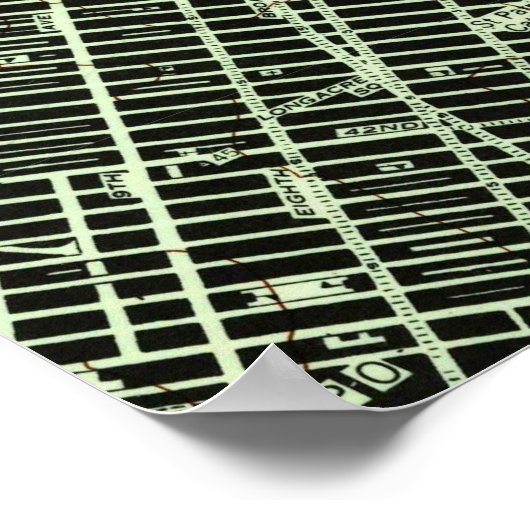 Central Park & Bronx NY Map (1947) Poster (Hoek)