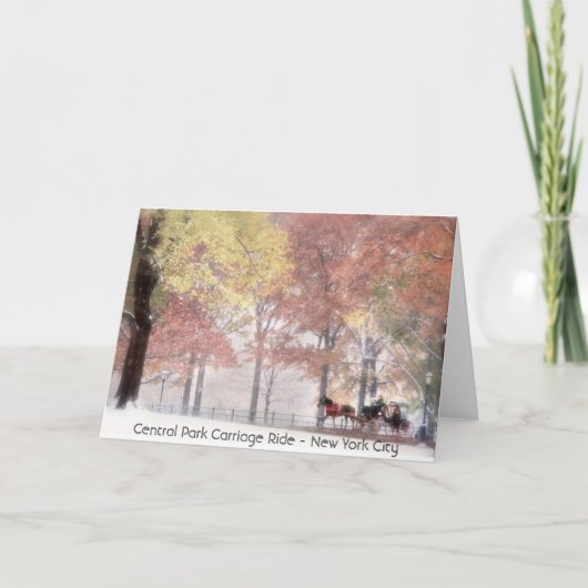 Central Park Carriage Ride - New York Feestdagen Kaart (Voorkant)