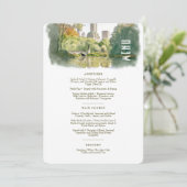Central Park Elegance Waterverf Bruiloft Menu Kaar Kaart (Staand voorkant)
