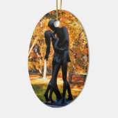 Central Park Herfst: Romeo & Juliet standbeeld 02  Keramisch Ornament (Links)