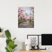Central Park Kersenbloesemlooppad Poster (Thuiskantoor)
