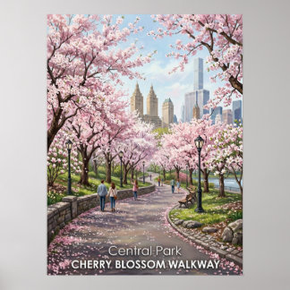 Central Park Kersenbloesemlooppad Poster