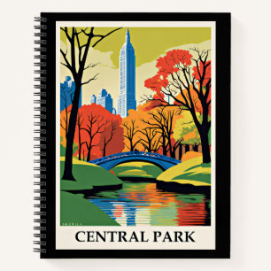 Central Park kleurrijke illustratie Notitieboek