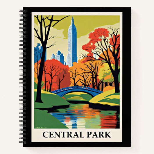 Central Park kleurrijke illustratie Notitieboek (Voorkant)