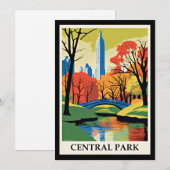 Central Park kleurrijke illustratie Notitiekaartje (Voorkant / Achterkant)