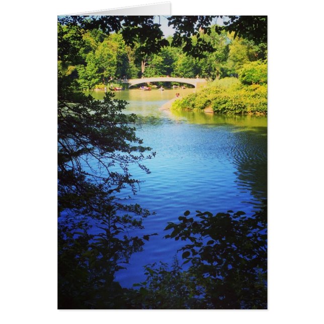 Central Park Lake Bow Bridge NYC New York Foto (Voorkant)