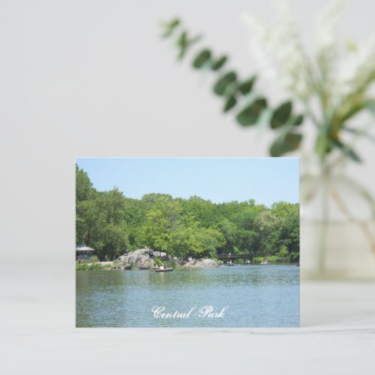 Central Park Lake Briefkaart Souvenir New York Cit (Staand voorkant)