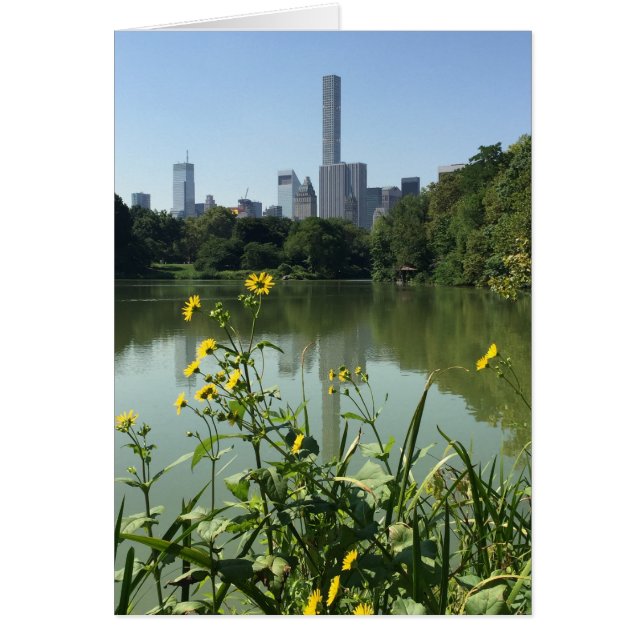 Central Park Lake Flowers Skyscraper New York NYC (Voorkant)