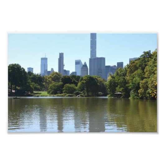 Central Park Lake New York City NYC Architecture Foto Afdruk (Voorkant)