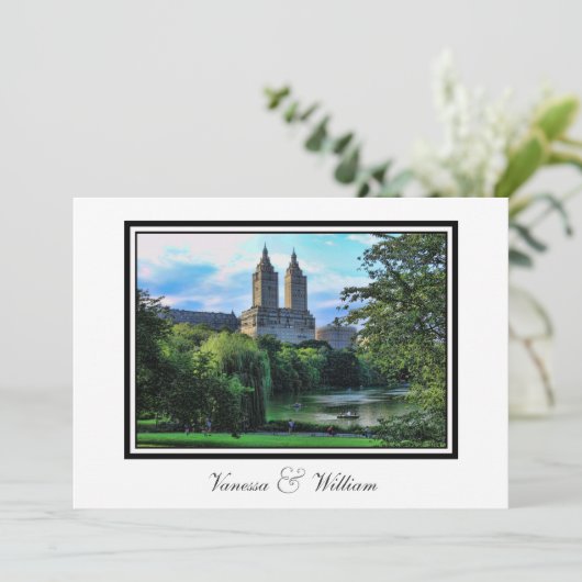 Central Park Lake, San Remo NYC Huwelijksuitnodigi Kaart (Staand voorkant)