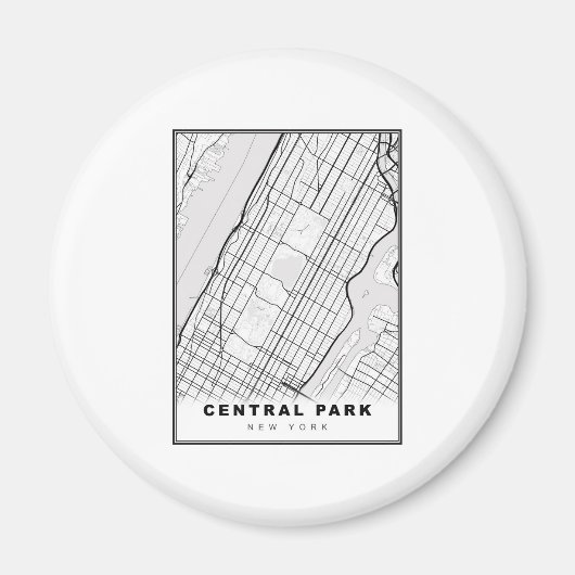 Central Park Manhattan Map Magneet (Voorkant)