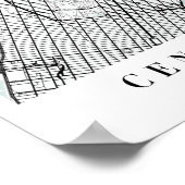 Central Park New York Blue Water Street Map Poster (Hoek)