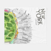 Central Park & New York City Collage Fleece Deken (Voorkant (Horizontaal))