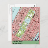 Central Park New York City  Map Briefkaart