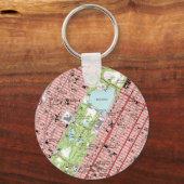 Central Park New York City Map Sleutelhanger (Voorkant)