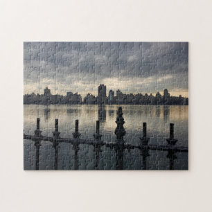 Central Park New York City Reservoir Sunrise Foto Legpuzzel
