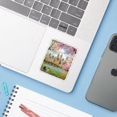 Central Park New York City Sticker (Laptop met iPhone)