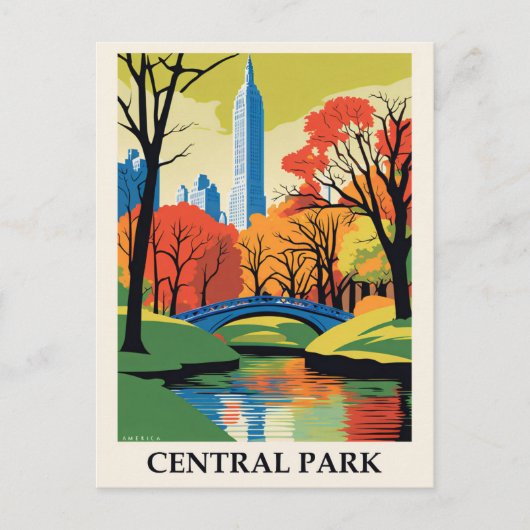  Central Park New York City Travel Briefkaart (Voorkant)