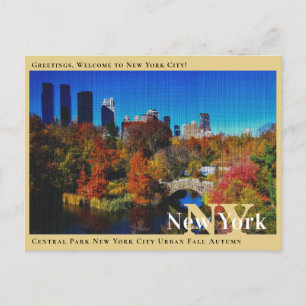Central Park New York City Urban Autumn Briefkaart