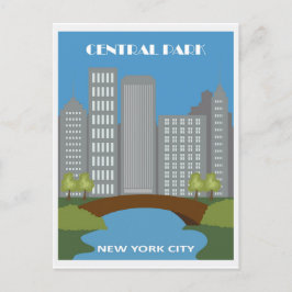 Central Park New York City Vintage Travel Briefkaart