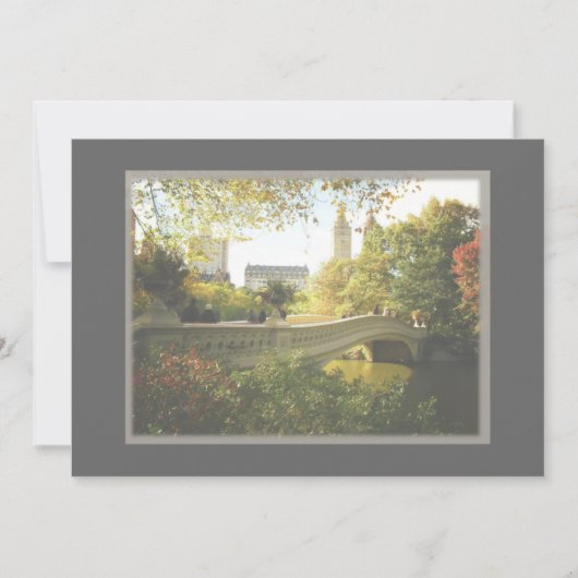 Central Park New York City Wedding Invite Kaart (Voorkant)