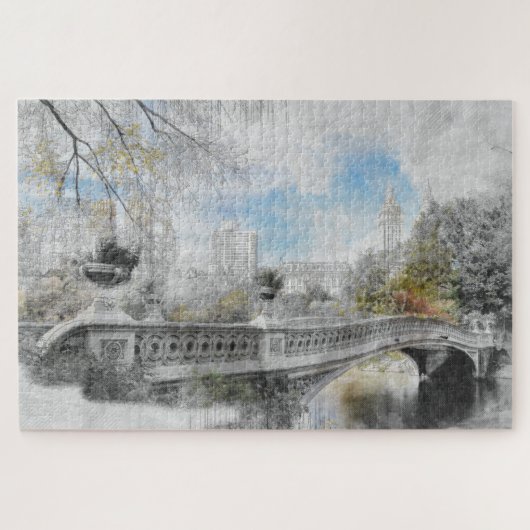 Central Park New York Puzzel | NYC Silhouette Cade (Horizontaal)