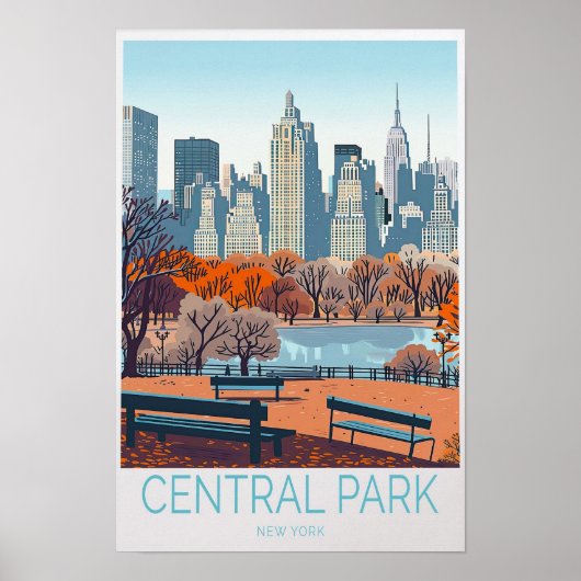 Central Park New York Reisposter Poster (Voorkant)