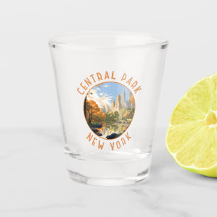 Central Park New York Retro Noodlijdende Cirkel Shot Glas