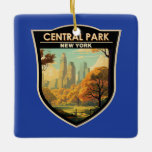 Central Park New York Travel Art Vintage Keramisch Ornament<br><div class="desc">Central Park vector kunstwerk. Central Park is een stadspark tussen de Upper West Side en de Upper East Side buurten van Manhattan in New York.</div>