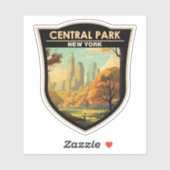 Central Park New York Travel Art Vintage Sticker (Vel)